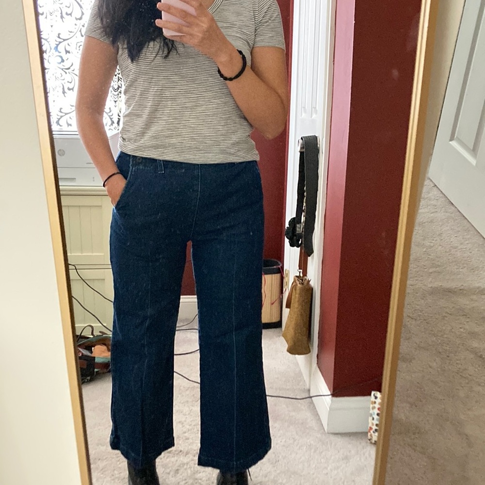 AG-ED wide leg high waisted cropped jeans